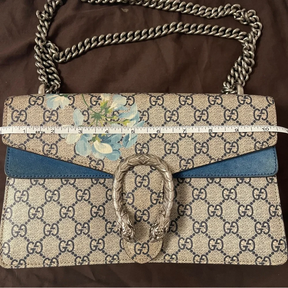 Gucci Dionysus GG Supreme Blooms Shoulder Bag Suede Interior Authentic - Picture 15 of 15